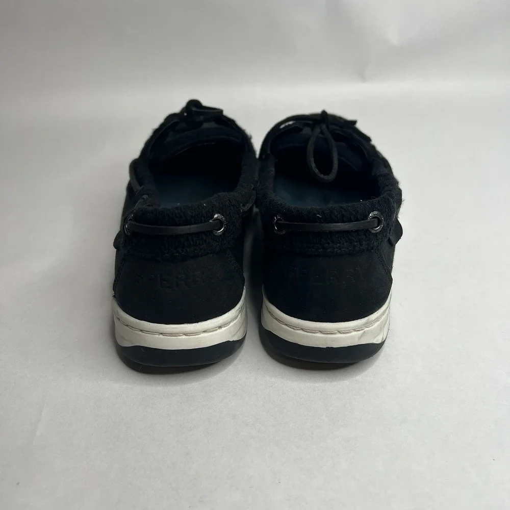 SPERRY TOP SIDER BOAT SHOE LOAFER WOMEN'S 8.5‎ BLACK 1 EYELET EUC